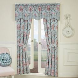 Chateau Scalloped Valance Aqua 72 x 18