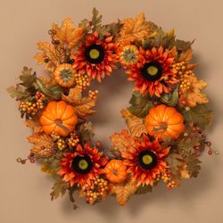 Autumn Harvest Wreath Multi Warm