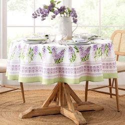 Lilac Bloom Round Tablecloth White 70 Diameter