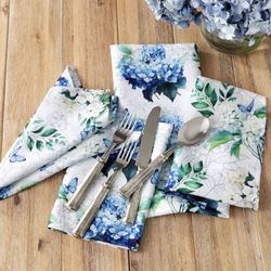 Hydrangea Garden Napkins White Set of Four