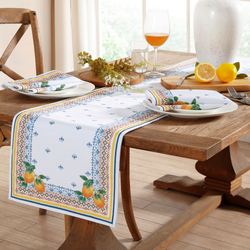 Tuscan Lemon Table Runner White 13 x 70