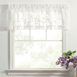 Willow Bloom Sheer Tailored Valance White 70 x 15
