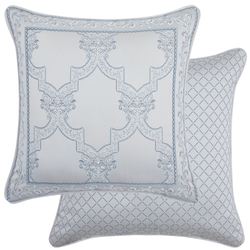 Boulevard Reversible Quatrefoil Pillow Silver 18 Square