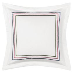 Savannah Embroidered Pillow White 18 Square