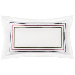 Savannah Embroidered Rectangle Pillow White