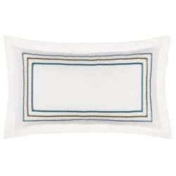 Meadow Embroidered Rectangle Pillow White