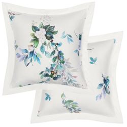 Meadow Floral Reversible Botanical Pillow White 18 Square