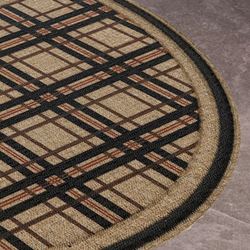 Plaid Ticking Stripe Slice Doormat Multi Warm 30 x 18