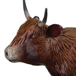 Highland Cow Sculpture Brown