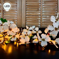 Dogwood Lighted Garland and Converter Set White 1 SET