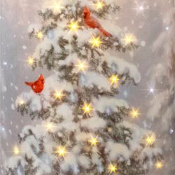 Woodland Christmas LED Candle Ivory