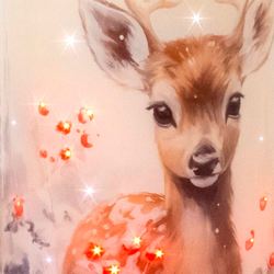 Winter Fawns LED Candle Ivory