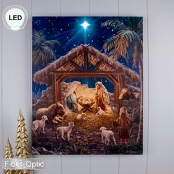 Oh Night Divine Lighted Canvas Wall Art Multi Warm