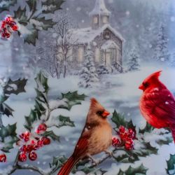 Winter Cardinals Lighted Framed Wall Art Multi Cool