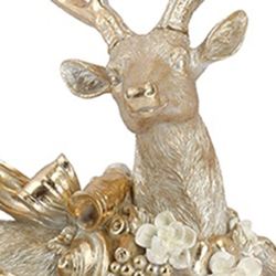Holiday Splendor Resting Deer Sculpture Gold