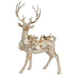 Holiday Splendor Standing Deer Sculpture Gold
