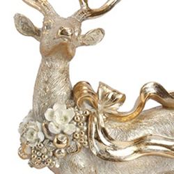 Holiday Splendor Standing Deer Sculpture Gold