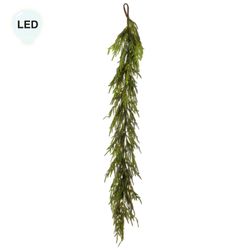 Norfolk Pine Lighted Garland Green