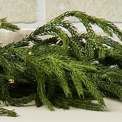 Norfolk Pine Lighted Garland Green