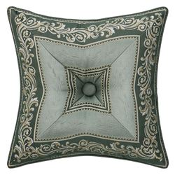 Alina Tufted Pillow Dark Green 18 Square