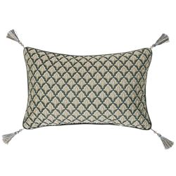 Alina Tasseled Accent Rectangle Pillow Dark Green