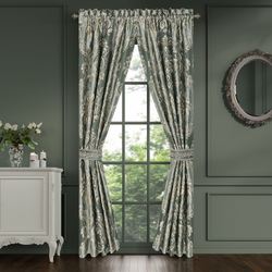 Alina Wide Tailored Curtain Pair Dark Green