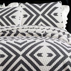 Queen Ranch Mini Quilt Set Black/White