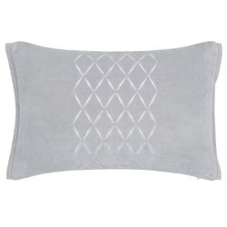 Zeus Embroidered Velvet Rectangle Pillow Gray