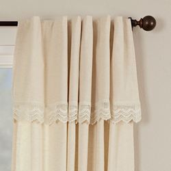 Flax and Lace Curtain Pair Natural