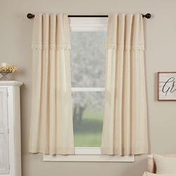 Flax and Lace Curtain Pair Natural 72 x 63