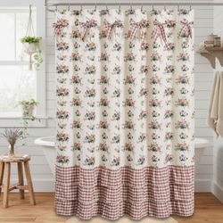Floral Gingham Shower Curtain Multi Warm 72 x 72
