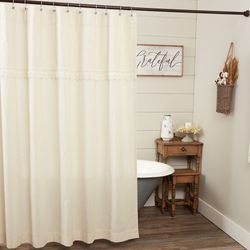 Flax and Lace Shower Curtain Natural 72 x 72