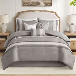 Lacey Comforter Bed Set Gray