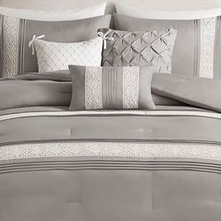 Lacey Comforter Bed Set Gray