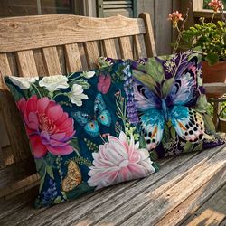 Midnight Garden Mystic Butterfly Pillow Multi Earth