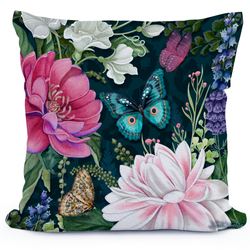 Midnight Garden Mystic Flowers Pillow Multi Earth
