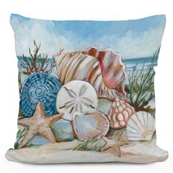 Shells on Seashore Pillow Multi Earth