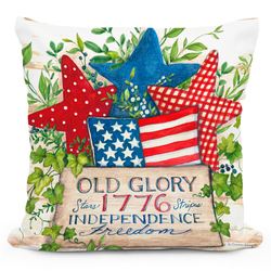 Independence Old Glory Pillow Red 18 Square