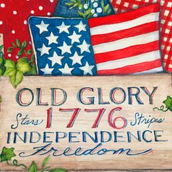 Independence Old Glory Pillow Red 18 Square