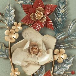 Christmas Floral Wall Sconces Red Set of Two
