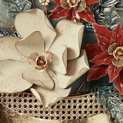 Christmas Floral Wall Pocket Red