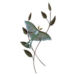 Luna Moth with Foliage Wall Art Multi Metallic