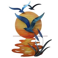 Seagulls at Sunset Wall Sculpture Multi Bright