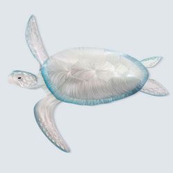 Sea Turtle Single Wall Sculpture Silver/Blue