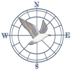 Seagull Compass Wall Art Blue