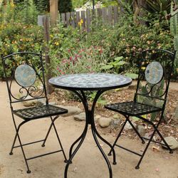 Belmont Blue Mosaic Bistro Table Only