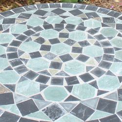 Belmont Blue Mosaic Bistro Table Only