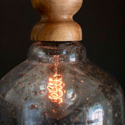 Pebbled Glass Pendant Light Clear