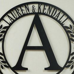 Memento Monogram 30 Inch Personalized Wall Art Sign