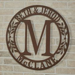 Memento Monogram 24 Inch Personalized Wall Art Sign